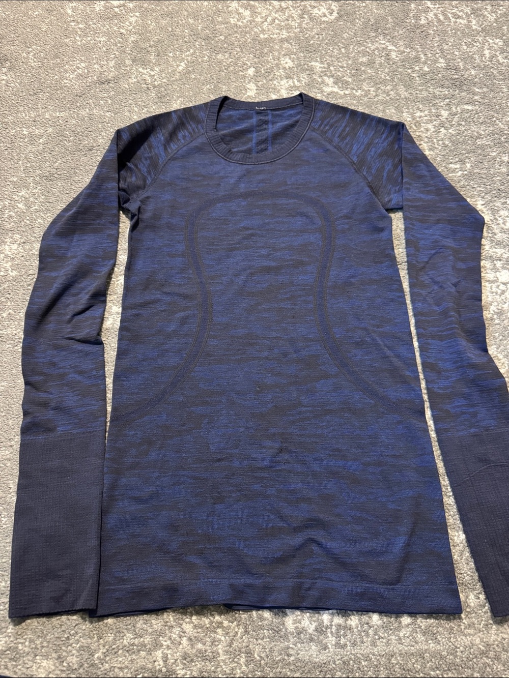lululemon athletica Navy and Black Long-Sleeve Seam Detail Top
